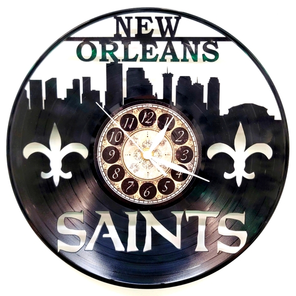 NFL Other - NEW ORLEANS SAINTS vinyl record clock
